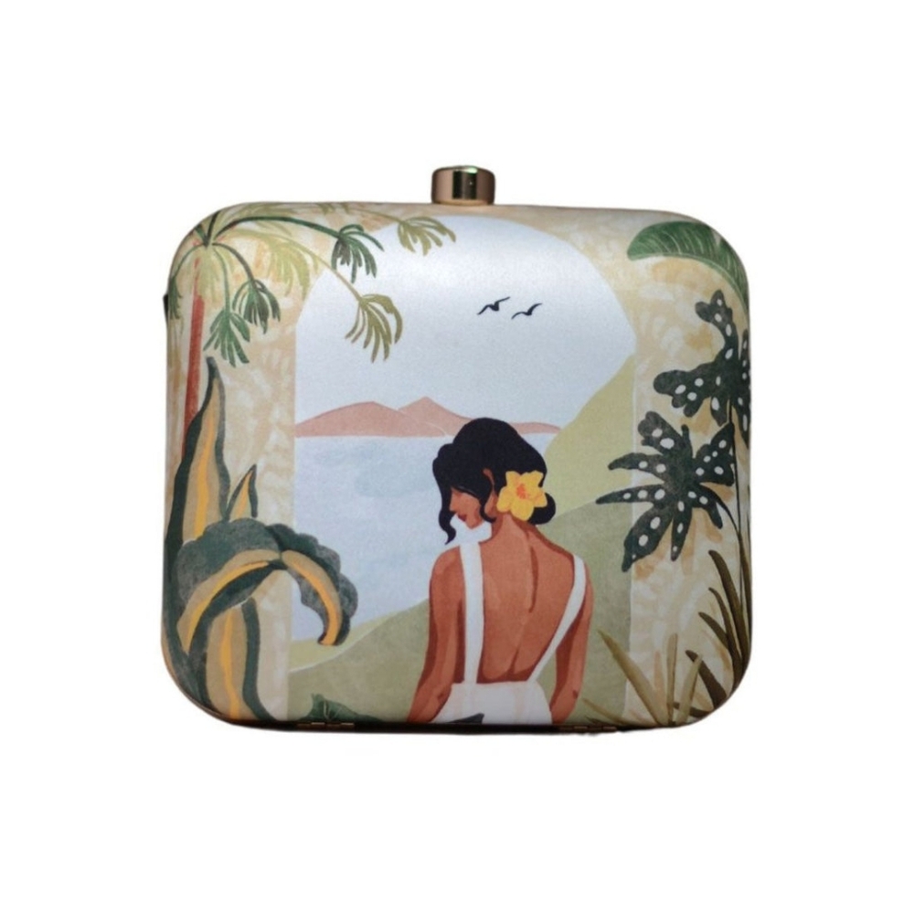 Handcrafted Aura Voyage Clutch by INDIAURA  7"X5" - Picture 5 of 6